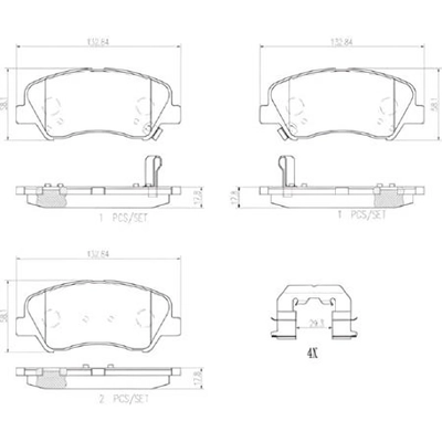 Front Premium Ceramic Pads by BREMBO - P18025N pa6