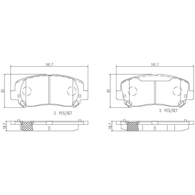 Front Premium Ceramic Pads by BREMBO - P18032N pa2