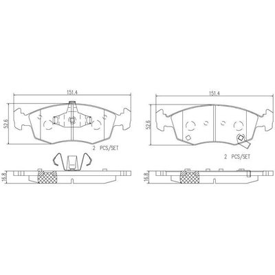 Front Premium Ceramic Pads by BREMBO - P23168N pa8