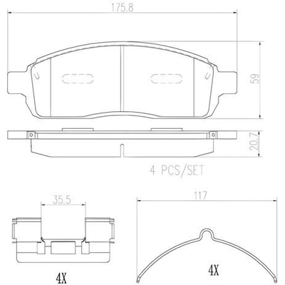 Plaquettes avant en c�ramique de qualit� sup�rieure by BREMBO - P24135N pa4