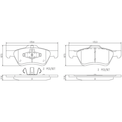 Front Premium Ceramic Pads by BREMBO - P24186N pa2