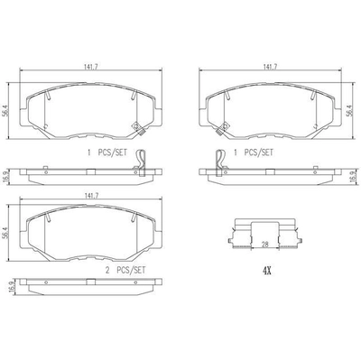 BREMBO - P28035N - Front Premium Ceramic Pads pa5