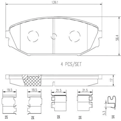 Front Premium Ceramic Pads by BREMBO - P28049N pa5