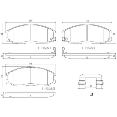 Plaquettes avant en c�ramique de qualit� sup�rieure by BREMBO - P30013N pa6