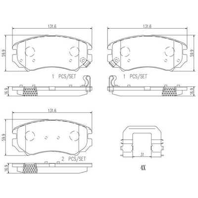 Plaquettes avant en céramique de qualité supérieure by BREMBO - P30018N pa7