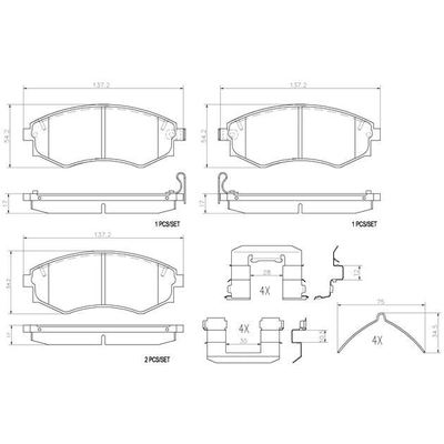 Front Premium Ceramic Pads by BREMBO - P30022N pa4