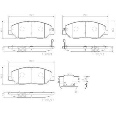 Plaquettes avant en c�ramique de qualit� sup�rieure by BREMBO - P30036N pa2