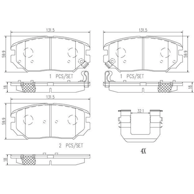 Plaquettes avant en c�ramique de qualit� sup�rieure by BREMBO - P30038N pa7