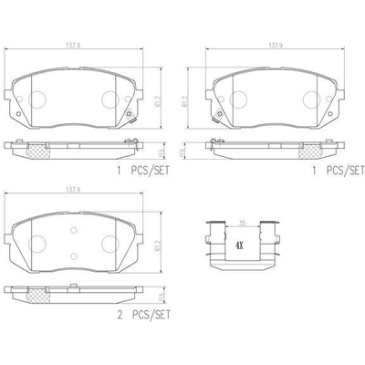 Plaquettes avant en c�ramique de qualit� sup�rieure by BREMBO - P30056N pa2