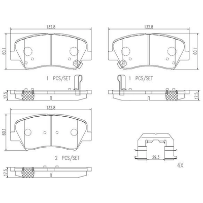 Plaquettes avant en c�ramique de qualit� sup�rieure by BREMBO - P30073N pa8