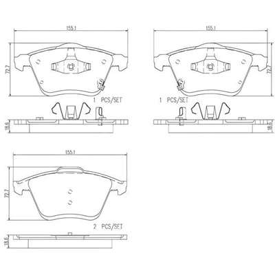 Front Premium Ceramic Pads by BREMBO - P49038N pa2