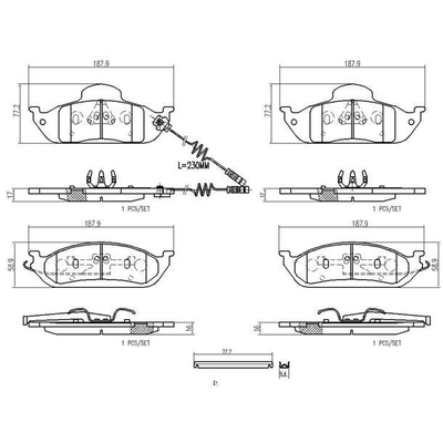 Front Premium Ceramic Pads by BREMBO - P50039N pa4