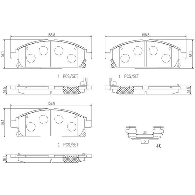 Plaquettes avant en c�ramique de qualit� sup�rieure by BREMBO - P56040N pa5