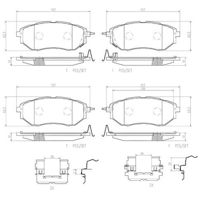 BREMBO - P78017Nb - Plaquettes avant en céramique de qualité supérieure pa8