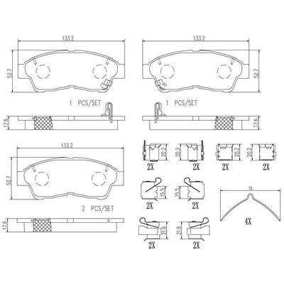 Plaquettes avant en céramique de qualité supérieure by BREMBO - P83034N pa8