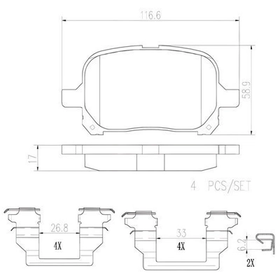 Front Premium Ceramic Pads by BREMBO - P83040N pa5