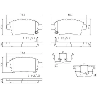 Front Premium Ceramic Pads by BREMBO - P83051N pa5