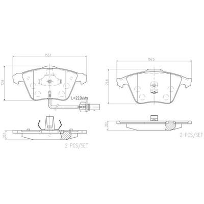 BREMBO - P85056N - Plaquettes avant en c�ramique de qualit� sup�rieure pa6