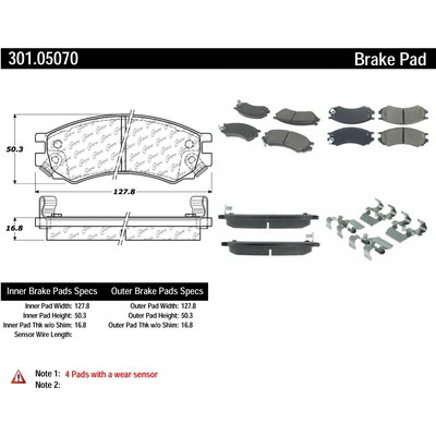 Front Premium Ceramic Pads by CENTRIC PARTS - 301.05070 pa4