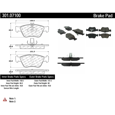 Front Premium Ceramic Pads by CENTRIC PARTS - 301.07100 pa5