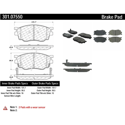 Front Premium Ceramic Pads by CENTRIC PARTS - 301.07550 pa5