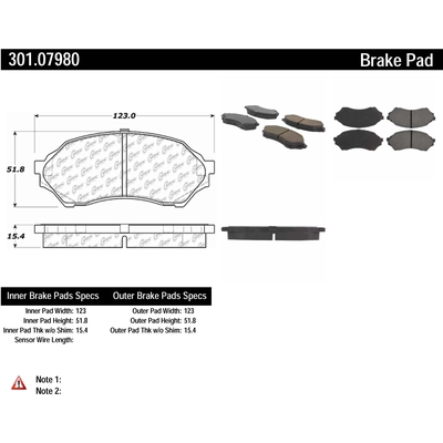 Front Premium Ceramic Pads by CENTRIC PARTS - 301.07980 pa1