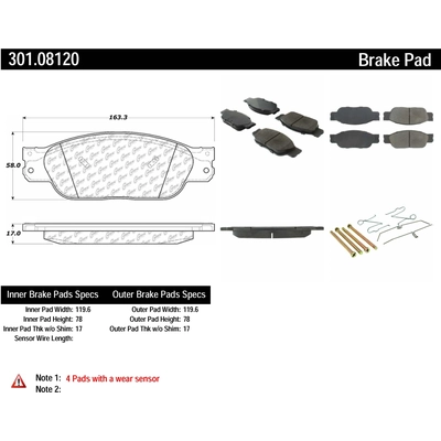 Front Premium Ceramic Pads by CENTRIC PARTS - 301.08120 pa2