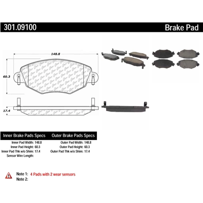 Front Premium Ceramic Pads by CENTRIC PARTS - 301.09100 pa4