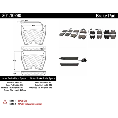 Front Premium Ceramic Pads by CENTRIC PARTS - 301.10290 pa2