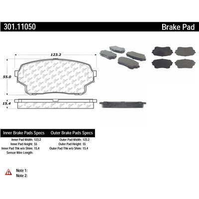 Plaquettes avant en céramique de qualité supérieure by CENTRIC PARTS - 301.11050 pa2