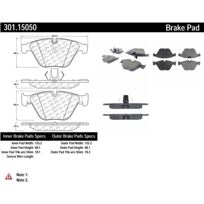 Front Premium Ceramic Pads by CENTRIC PARTS - 301.15050 pa2