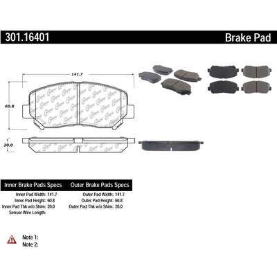 Plaquettes avant en céramique de qualité supérieure by CENTRIC PARTS - 301.16401 pa4