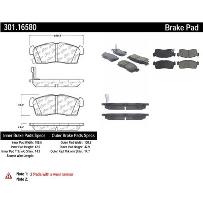 Front Premium Ceramic Pads by CENTRIC PARTS - 301.16580 pa4