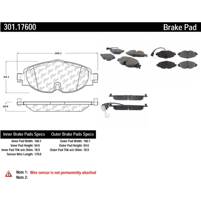 Front Premium Ceramic Pads by CENTRIC PARTS - 301.17600 pa1