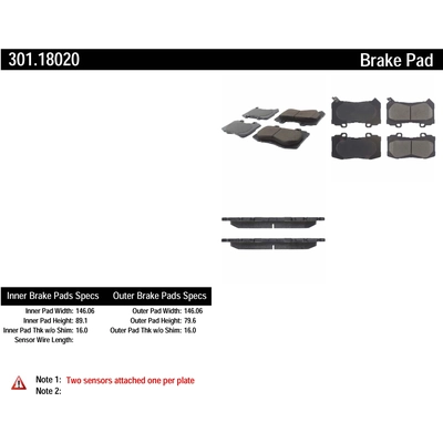 Plaquettes avant en c�ramique de qualit� sup�rieure by CENTRIC PARTS - 301.18020 pa5