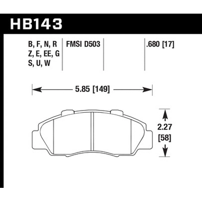 HAWK PERFORMANCE - HB143U.680 - Front Premium Pads pa2