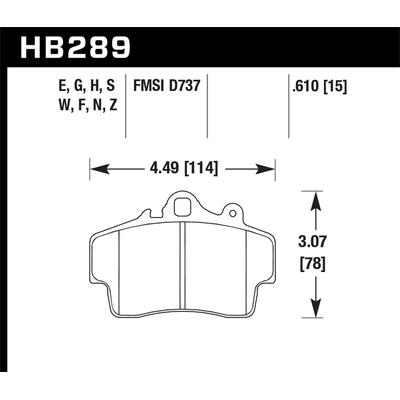 HAWK PERFORMANCE - HB289G.610 - Front Premium Pads pa2