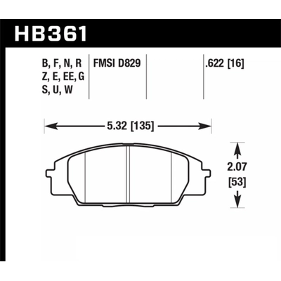 HAWK PERFORMANCE - HB361U.622 - Front Premium Pads pa2