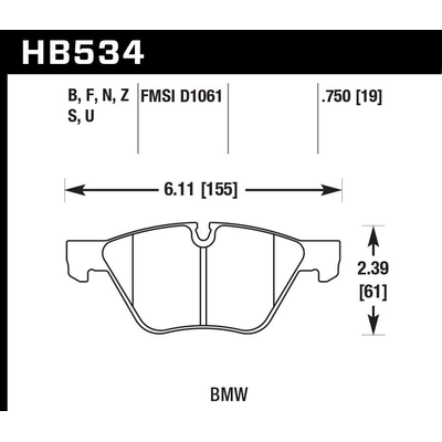 Front Premium Pads by HAWK PERFORMANCE - HB534S.750 pa2
