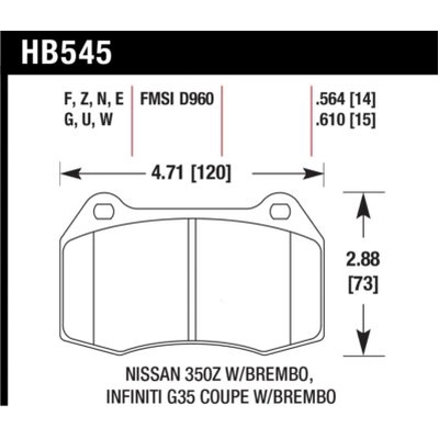 Front Premium Pads by HAWK PERFORMANCE - HB545U.564 pa1