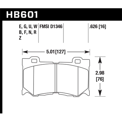 HAWK PERFORMANCE - HB601G.626 - Front Premium Pads pa2