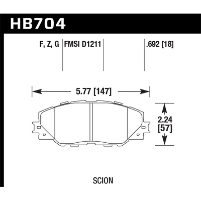 Front Premium Pads by HAWK PERFORMANCE - HB704G.692 pa2