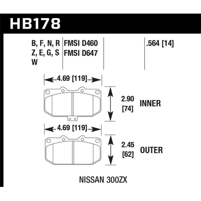 Front Premium Pads by HAWK PERFORMANCE - HB178G.564 pa4