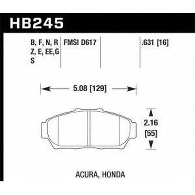 Front Premium Pads by HAWK PERFORMANCE - HB245G.631 pa2