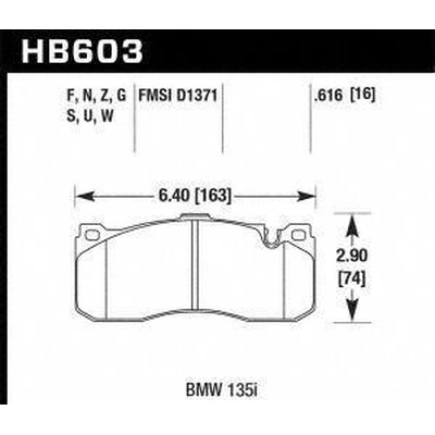 Front Premium Pads by HAWK PERFORMANCE - HB603G.616 pa2