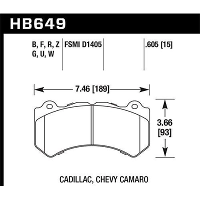 Front Premium Pads by HAWK PERFORMANCE - HB649G.605 pa3