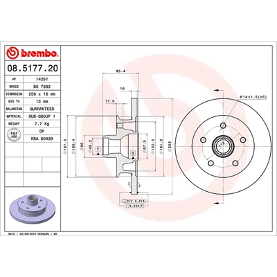 Front Premium Rotor by BREMBO - 08.5177.20 (1 Qty) pa1