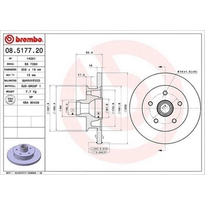 Front Premium Rotor by BREMBO - 08.5177.20 (1 Qty) pa7