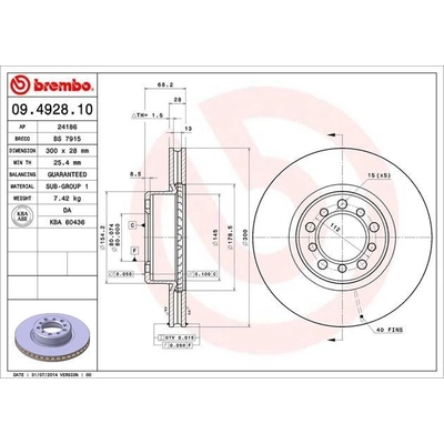 Front Premium Rotor by BREMBO - 09.4928.10 (1 Qty) pa7