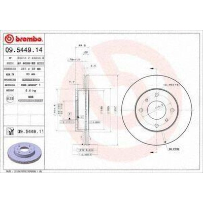 Front Premium Rotor by BREMBO - 09.5449.11 (1 Qty) pa3